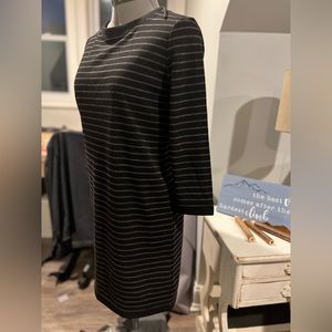 Loft tunic/dress, zipper detail on shoulder, black with white stripes